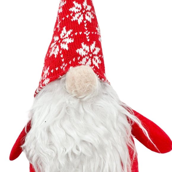 Holiday Gnome14 inch Red White Snowflake Cap EUC - Picture 5 of 8